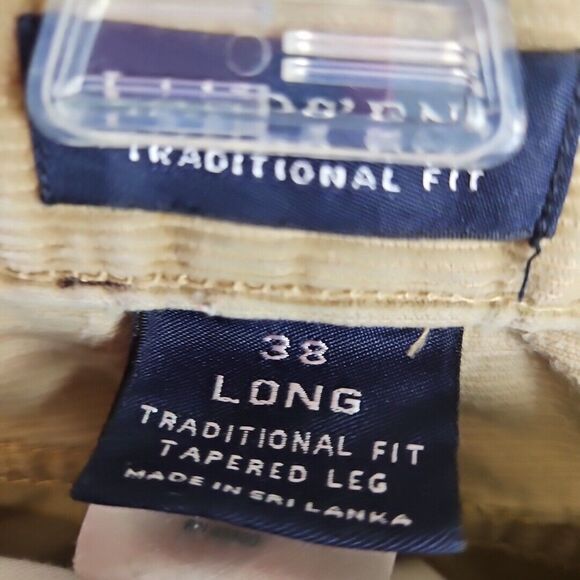 Lands' End Mens Traditional 38 Long 5 Pocket Corduroy Pants beige tapered - Picture 2 of 11